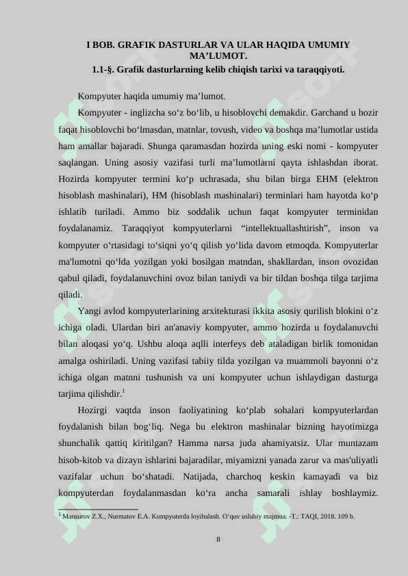 Kompyuter grafikasida model yaratish metodikasi 8