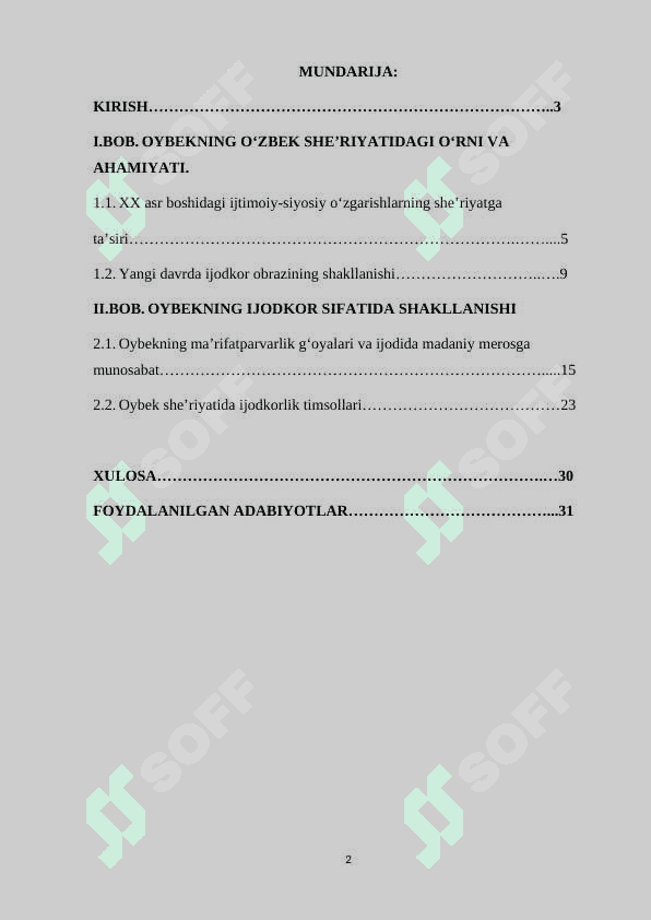 XX ASR OʻZBEK SHEʼRIYATIDA IJODKOR OBRAZI(OYBEK IJODI TIMSOLIDA) 2