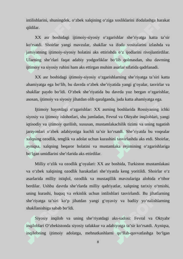 XX ASR OʻZBEK SHEʼRIYATIDA IJODKOR OBRAZI(OYBEK IJODI TIMSOLIDA) 8