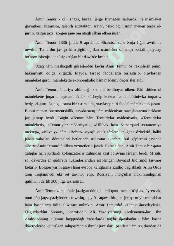 Ámir Temur ullı mámleket arbabı 2