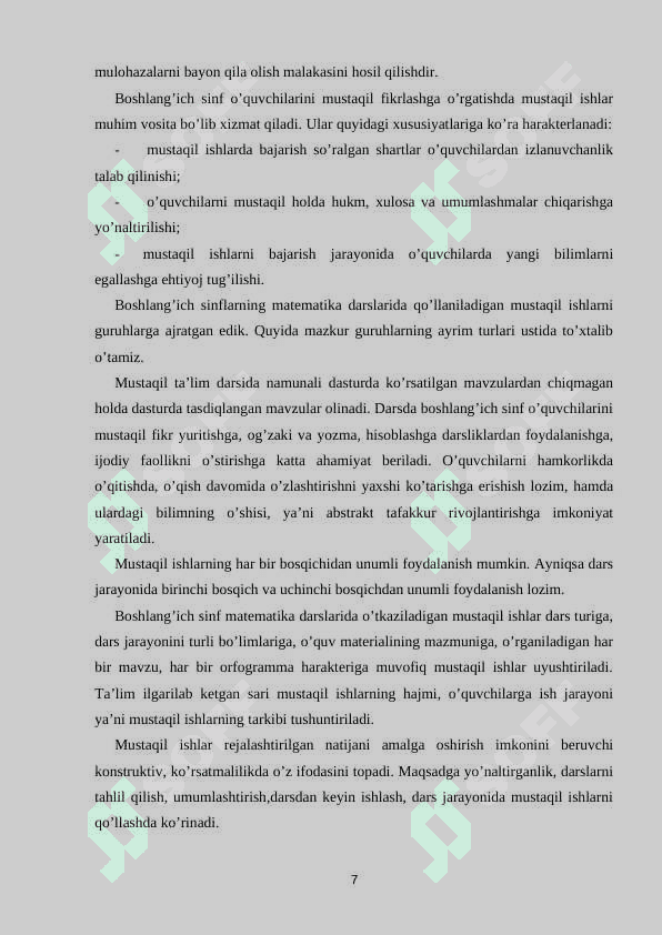4-sinfda mustaqil ishlarni tashkil etish metodlari 7