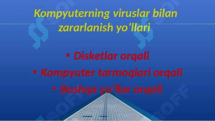 Axborot xavfsizligi. Kompyuter viruslari. Kompyuterni viruslardan himoyalash va tozalash 5