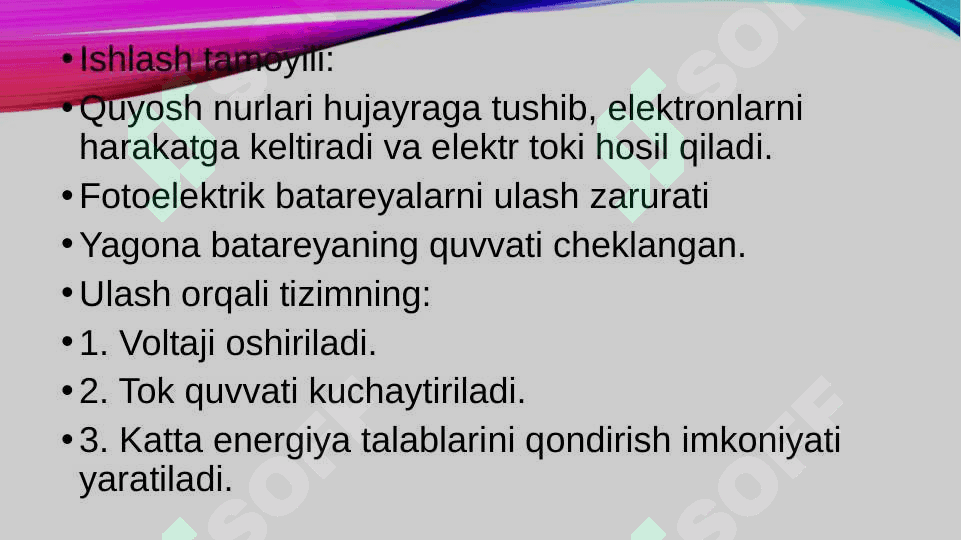 Fotoelektrik batareyalarni ketma-ket va parallel ulash 4