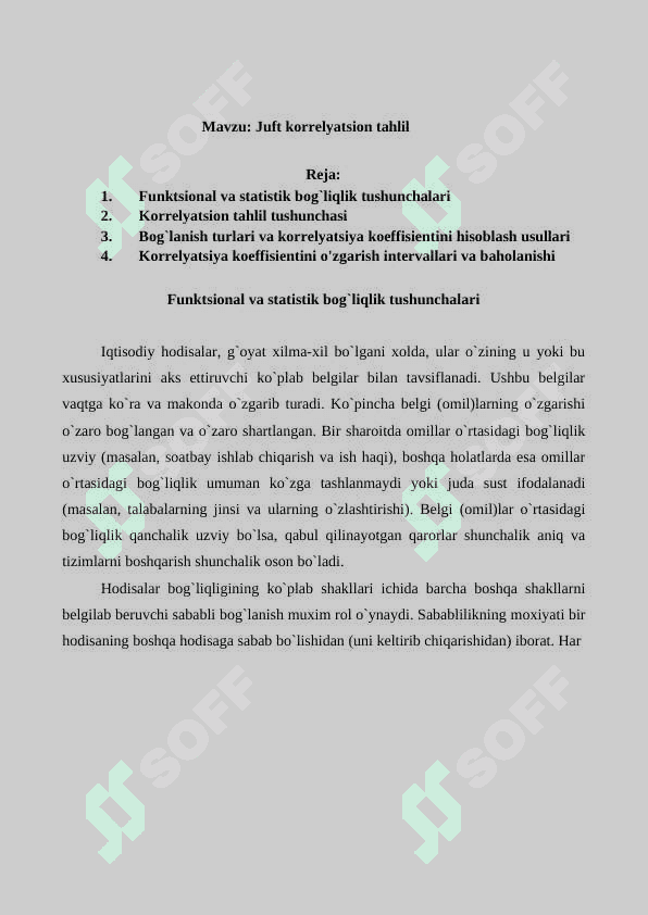 JUFT KORRELYATSION TAHLIL 2