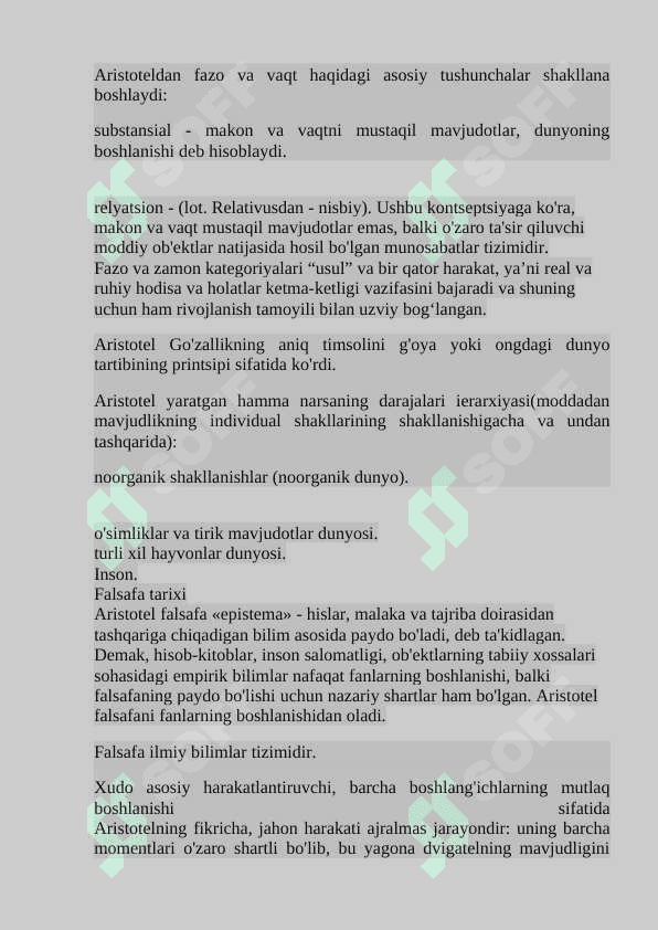 Aristotelning falsafiy qarashlari 7