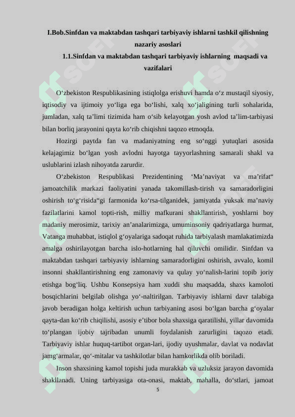 Maktabdan tashqari ta'lim muassasalarining ish faoliyati va yoshlar tarbiyasidagi o'rni 5