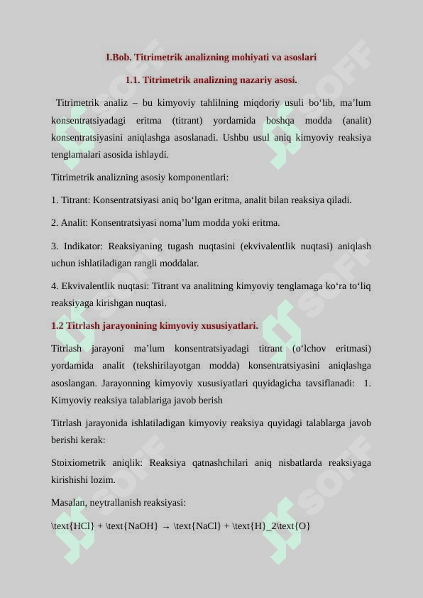 Titrimetrik analiz usullari va ularning sinflanishi 4