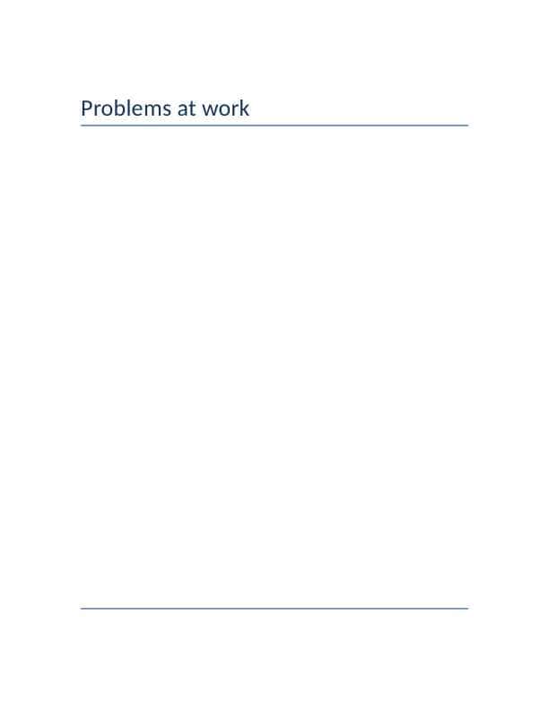 Problems at work