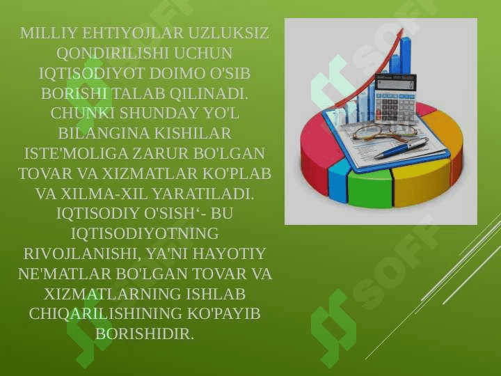 Iqtisodiy o'sish omillari va tiplari. 2