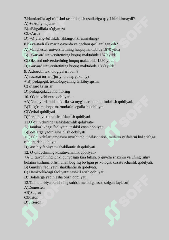yakuniy attestatsiyada pedagogika savol javoblari 2