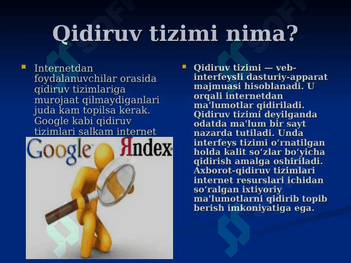 Internet tarmoqlarida axborot makoni. Elektron pochtalar bilan ishlash 4