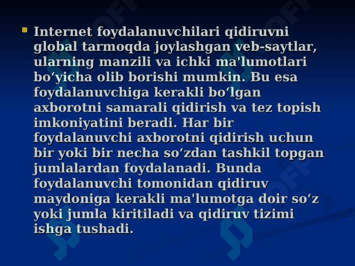 Internet tarmoqlarida axborot makoni. Elektron pochtalar bilan ishlash 5