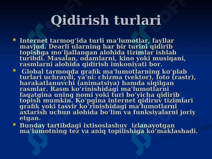 Internet tarmoqlarida axborot makoni. Elektron pochtalar bilan ishlash 7