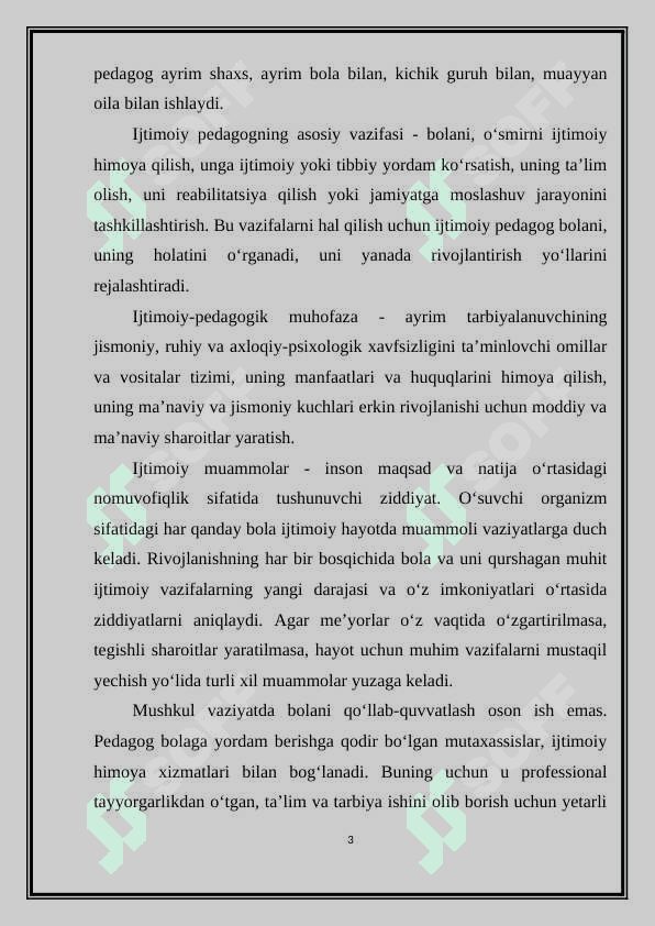 IJTIMOIY PEDAGOG FAOLIYATINING ASOSIY YO'NALISHLARI 3