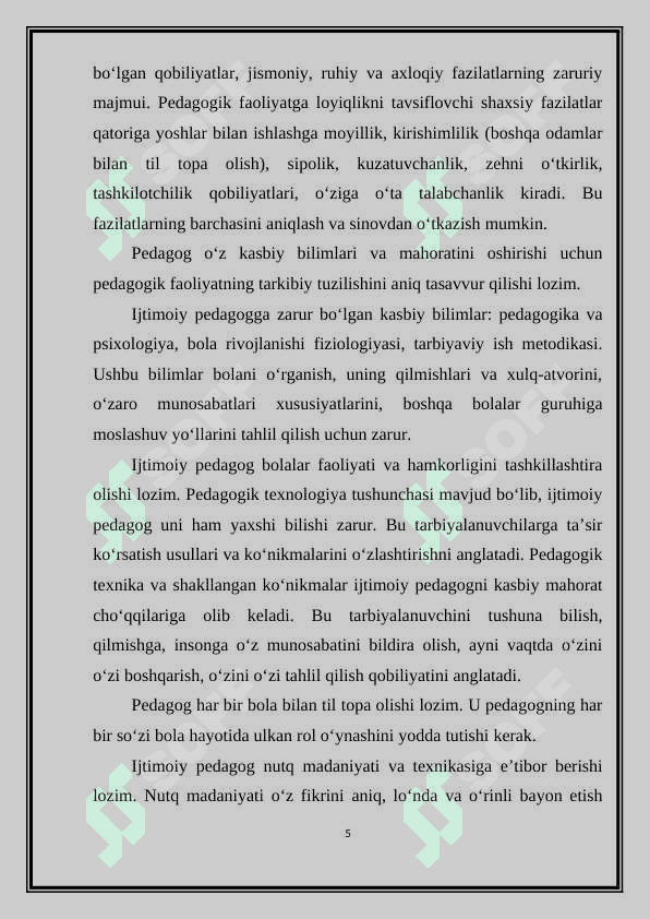 IJTIMOIY PEDAGOG FAOLIYATINING ASOSIY YO'NALISHLARI 5