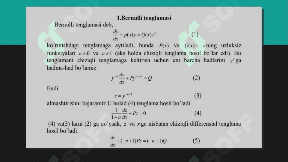 To’la differensialli tenglamalar 3