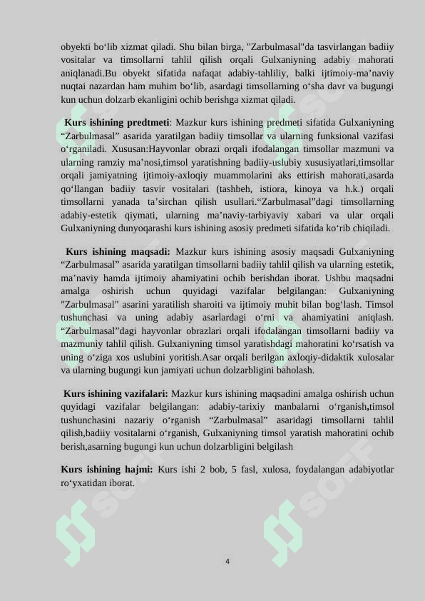 Gulxaniyning “Zarbulmasal”ida timsol yaratish mahorati. 4