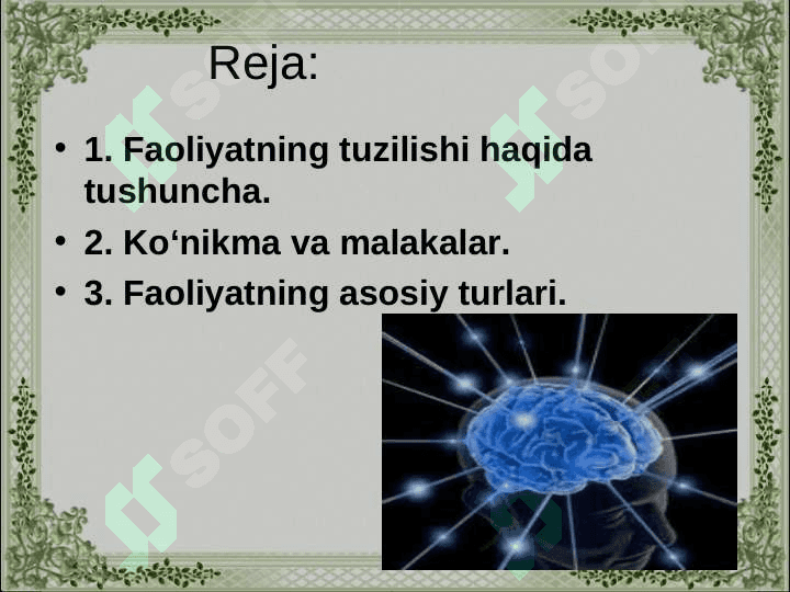 Faoliyatning o'zgartirilishi va malakalarni egallash 2