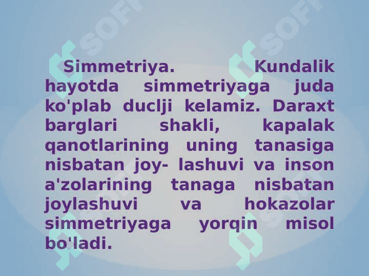 Simmetrik shakllar simmetriya oqlarni topish 2