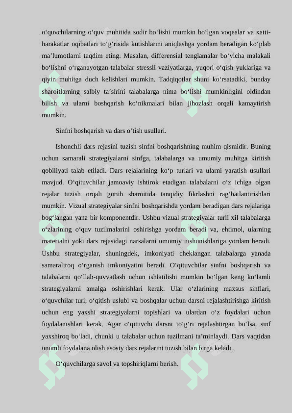 DARS REJASINI TUZISH HAQIDA MA'LUMOT 8