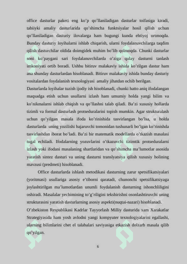 Ma’lumotlar bazasida ish yuritadigan dasturlarni o’qitish usullari 6