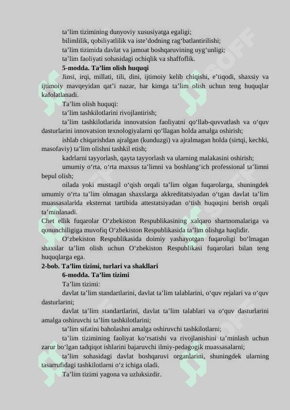 UZLUKSIZ TA’LIM TIZIMI 8