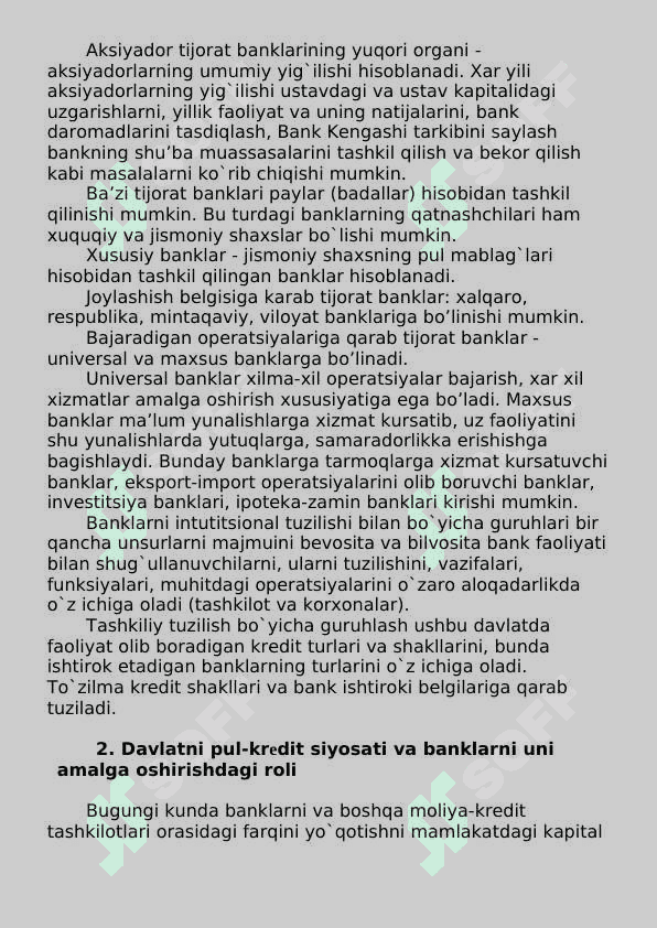 Bank tizimi va bank turlari 3