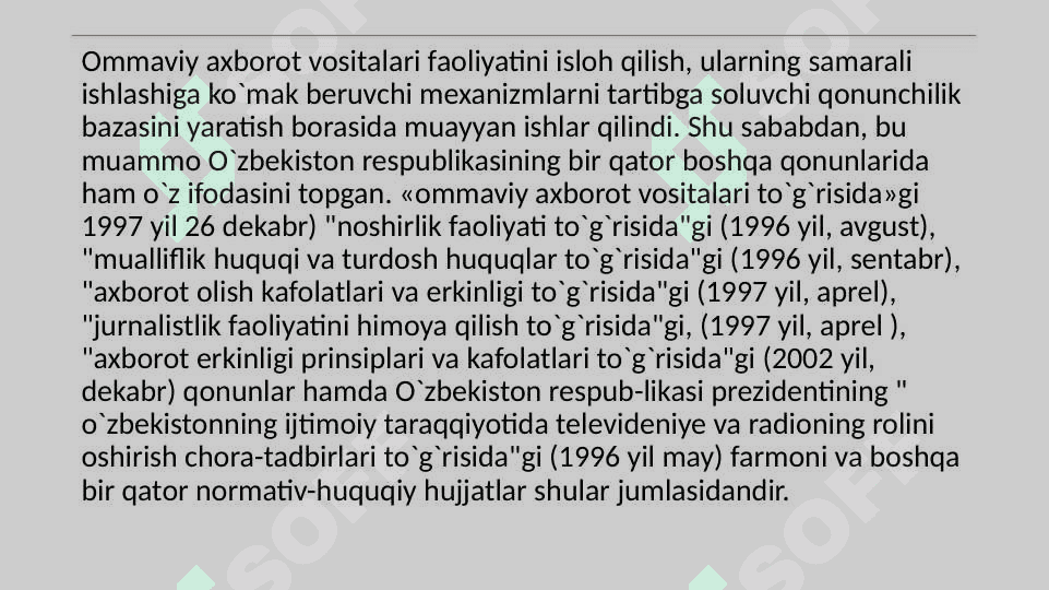 O‘zbekiston Respublikasida OAV ro'li va ahamiyati 3