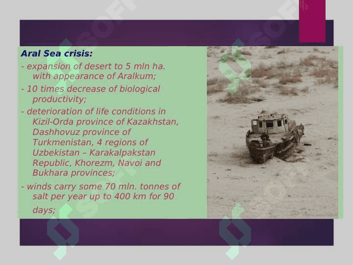 Aral, Water and Hydro-Energy Issues in Central Asia – view from Uzbekistan 6