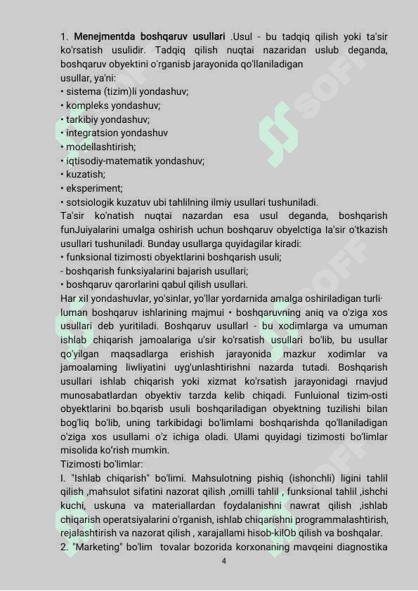 Menejment mustaqil ish 4