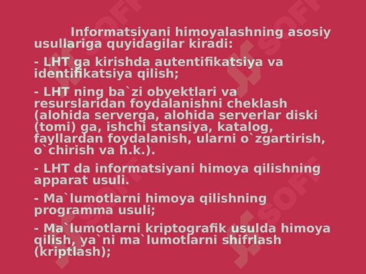 AXBOROT XAVFSIZLIGI  IDENTIFIKATSIYA VA AUTENTIFIKATSIYA 2