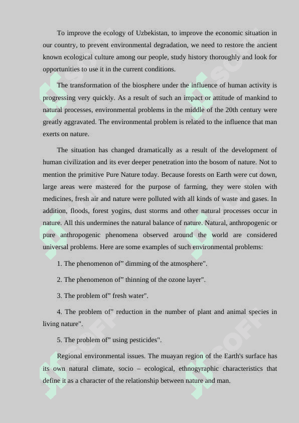 Ecological problems of Uzbekistan. 2