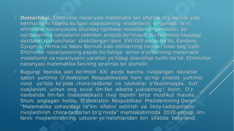 Ehtimollikning eng sodda xossalari 3