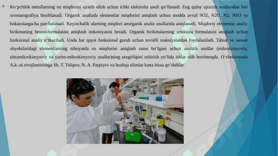 ANALITIK KIMYO FANINING MAQSAD VA VAZIFALARI. RIROJLANISH TARIXI 6