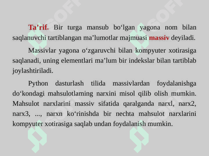 Python dasturlash tilida massivlar bilan ishlash 4