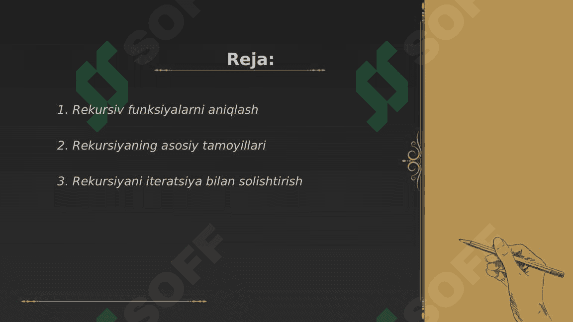 Python dasturlash tilida Rekursiya (rekursiv funksiyalar) bilan ishlash 2