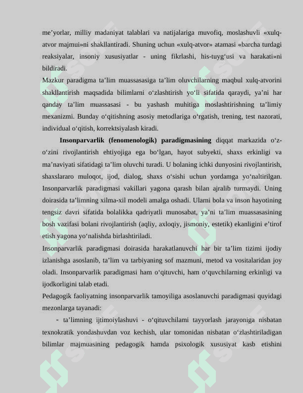 Pedagogika SHAXSNING RIVOJLANISHI, TARBIYASI 6