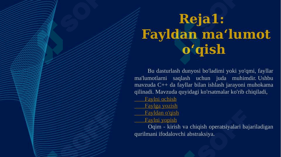 C++ dasturlash tilida fayllar bilan ishlash 3