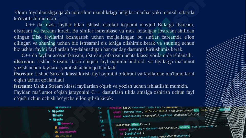C++ dasturlash tilida fayllar bilan ishlash 4