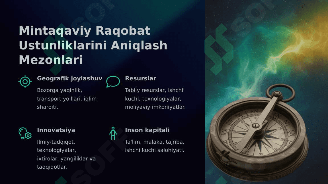 Iqtisodda mintaqalar raqobatbardoshligi va raqobat ustunligi 6