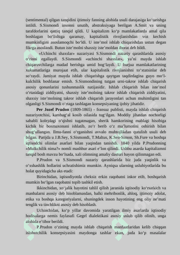 Klassik iqtisodiy maktabga muxolif bo‘lgan g‘oyalar 3