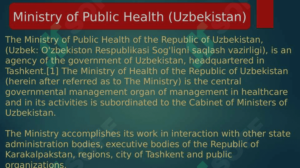 Public Health Service in Uzbekistan 2