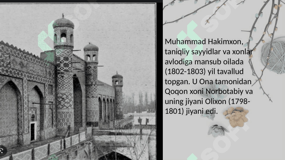 Muhammad Xakimxonning "Muntaxab at-tavorix" asarida Qo’qon xonlig tarixni yoritilishi 3
