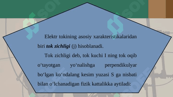 Tok kuchi va tok zichligi. Elektr tokining ta’sirlari 4