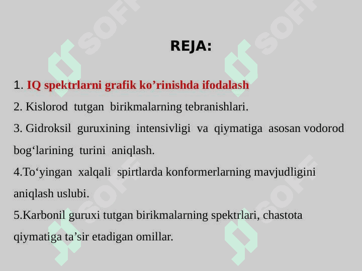 ORGANIK BIRIKMALARNING IQ-spektrlari 2