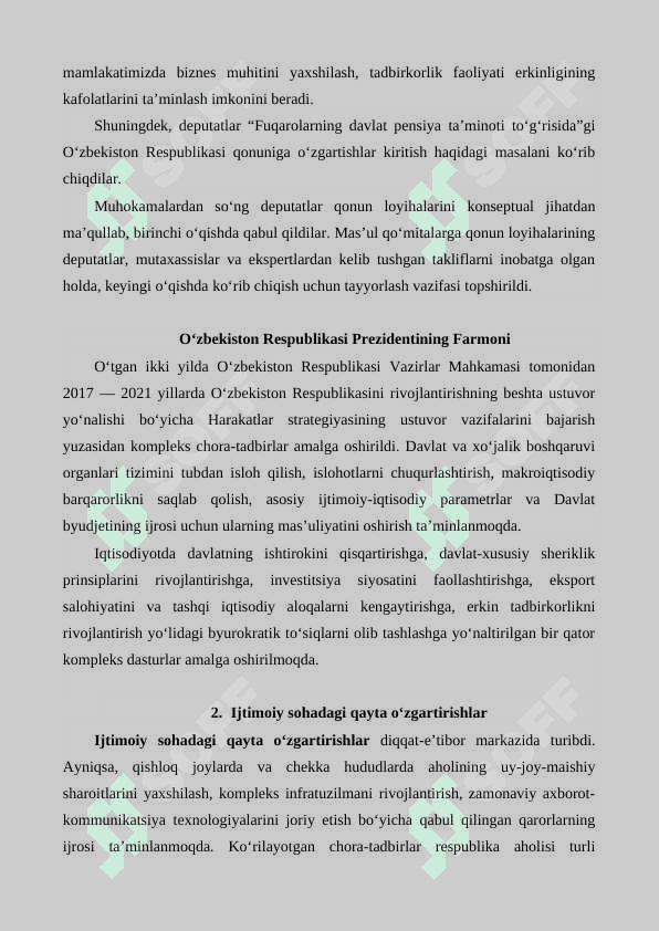 Ijtimoiy sohadagi islohotlarni chuqurlashtirish 6