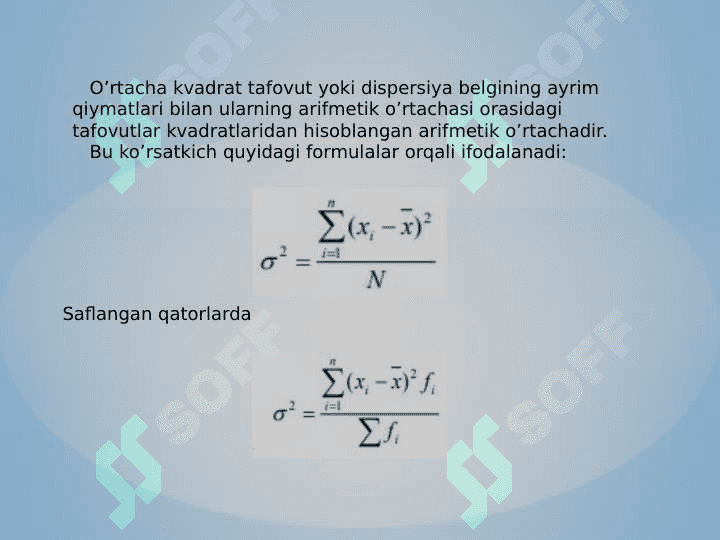 Variatsiya ko’rsatkichlari 3