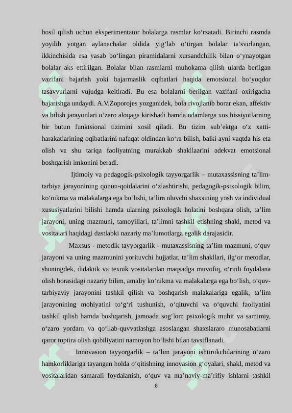 BOLALAR RUHIYATINI O‘RGANISHNING   PEDAGOGIK ASOSLARI. 8