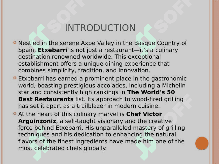 Etxebbarri Restaurant inglizcha slayd 3