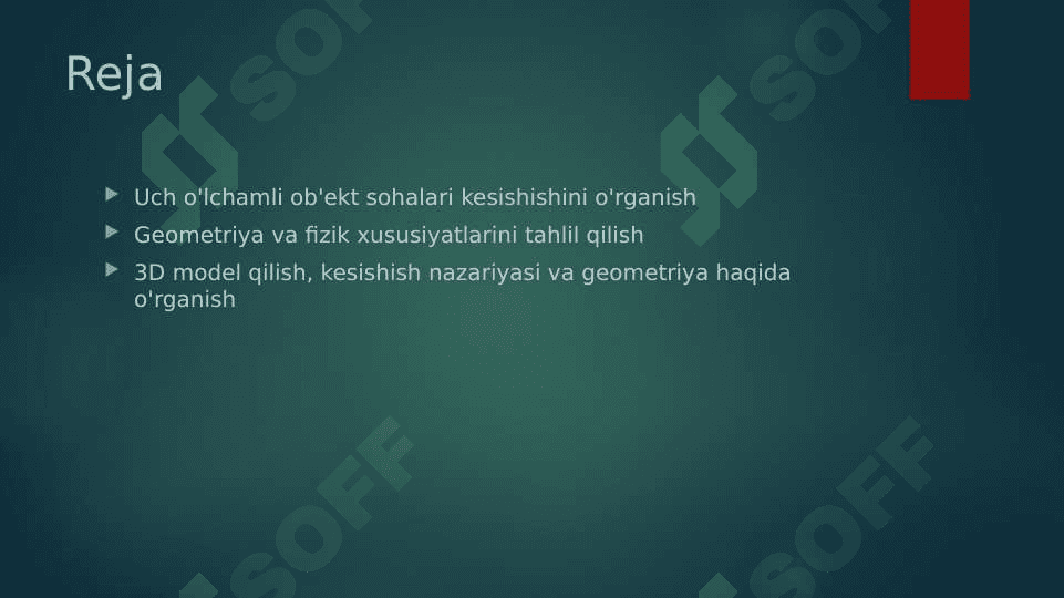 UCH O'lCHAMLI KESISHISH SOHALARI 2